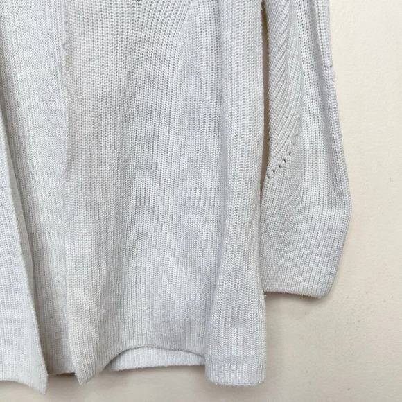 GAP Womens S Open-Front Shaker Stitch Cardigan Sweater in Merino Wool-Blend Grey - Picture 8 of 13